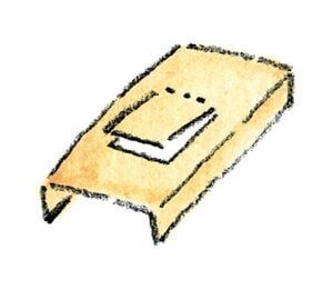 上に段ボールの板をのせ