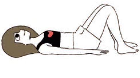 あおむけ膝立てるイラスト