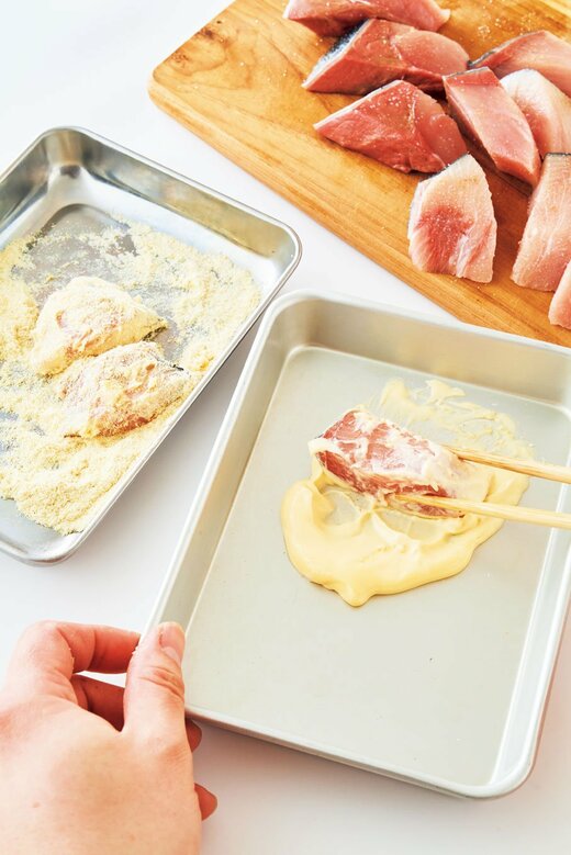 低糖質のマヨネーズを衣に活 用