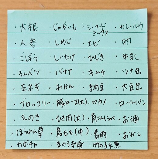 かつみさんの買い物メモ