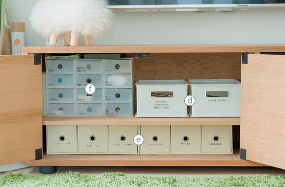 大人だけが使う道具を2つの箱に分けて