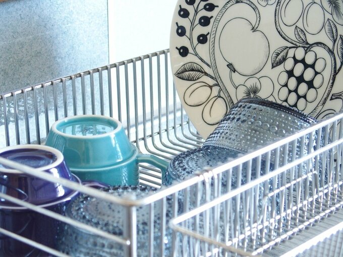 水切りラックに食器