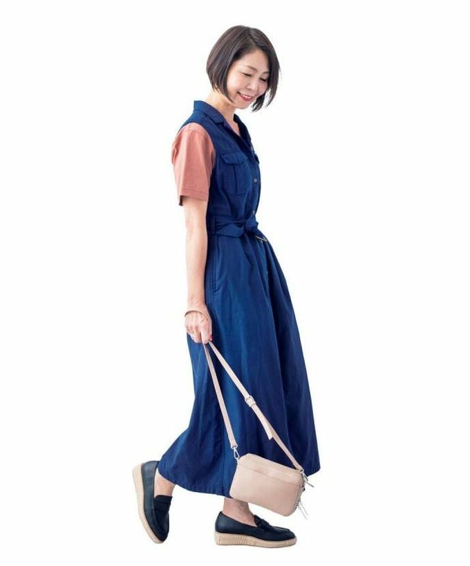 前ボタンを閉じればワンピースに!