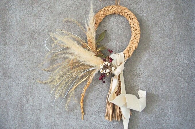 しめ縄リース稲穂飾り