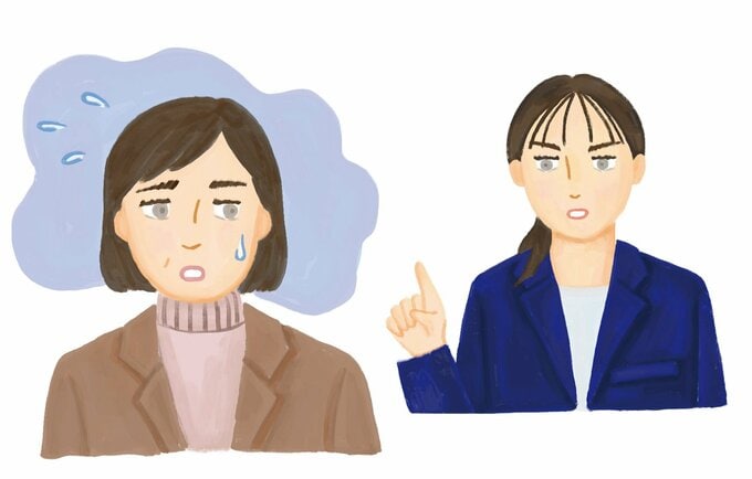 年下の上司の接し方が冷たいイラスト