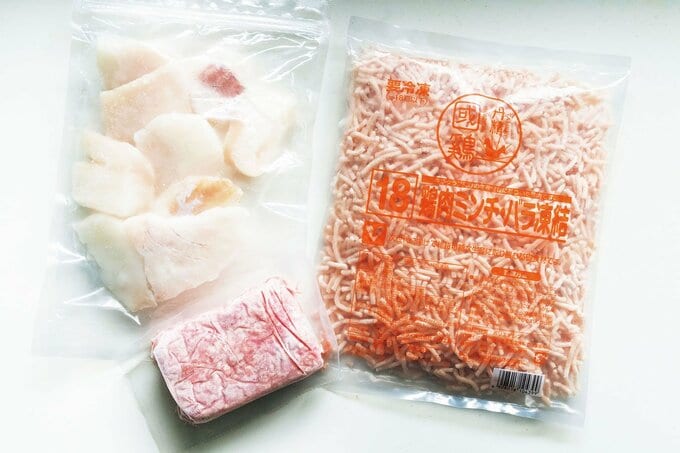 生協で注文した肉類