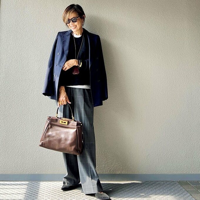 ワイドパンツ×ジャケット