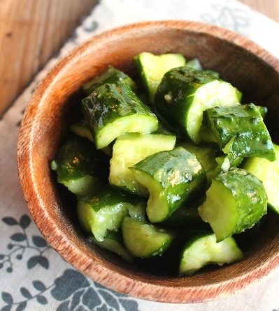 キュウリの即席ユズコショウ漬け