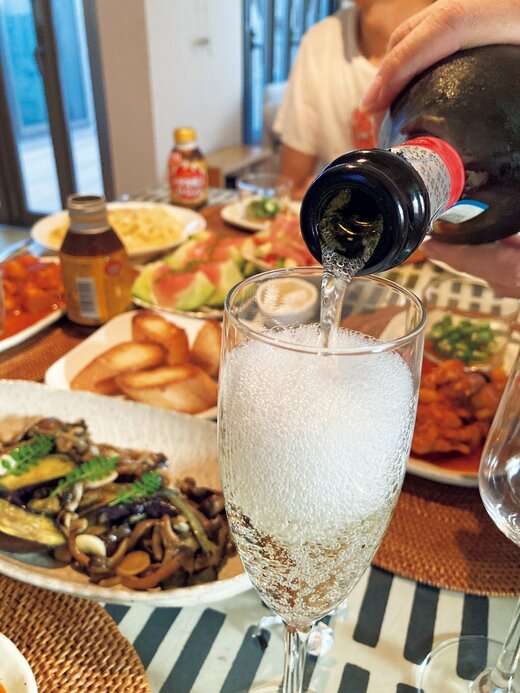 夫との晩酌の様子