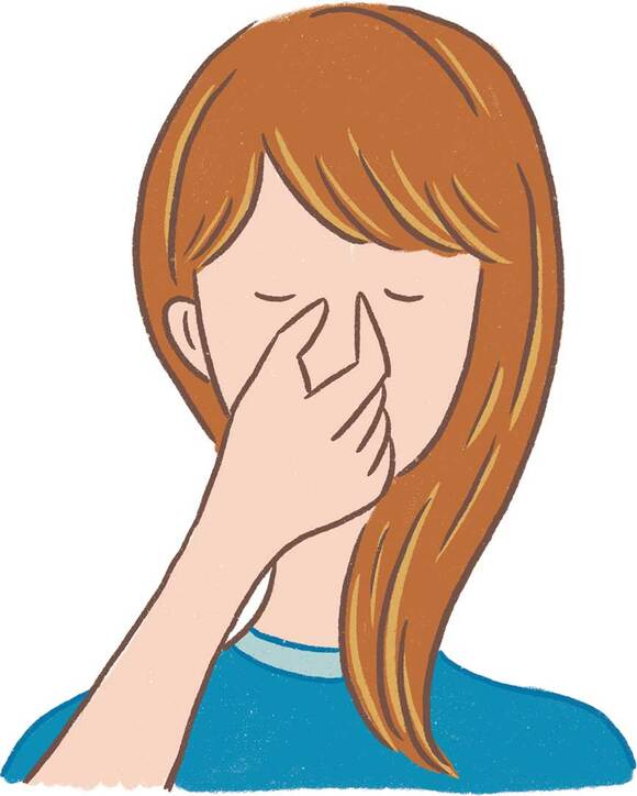 イラスト女性目がしら