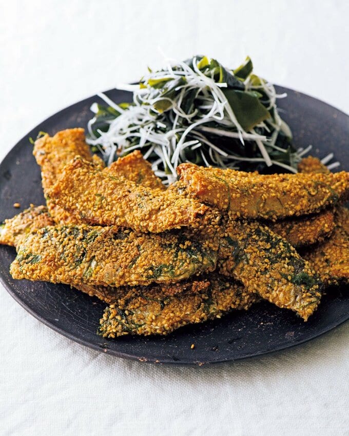 イワシのゴマ揚げ焼き
