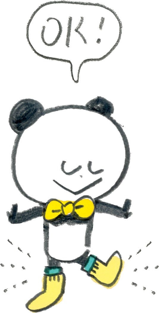 イラスト靴下はくパンダ