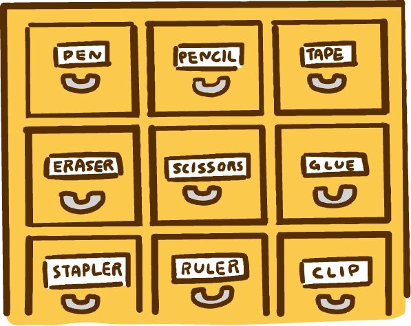 ラベル収納のイラスト