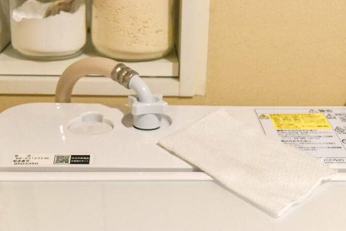 洗濯機の上にシート