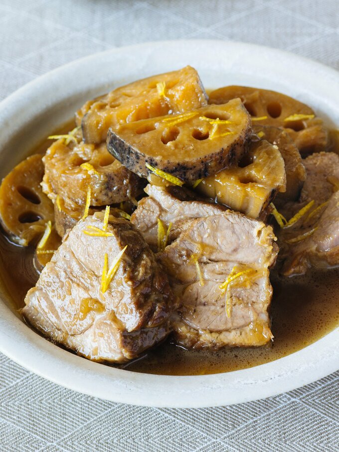 豚肉とレンコンのしょうゆ煮