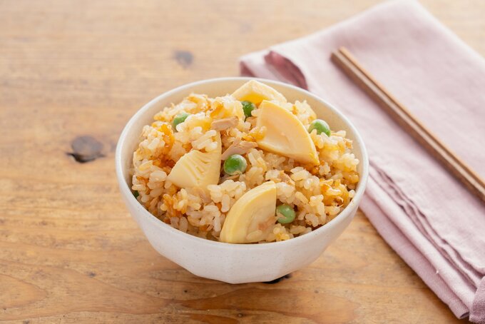 炊き込みご飯が完成する