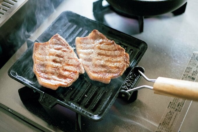 グリルパンにお肉