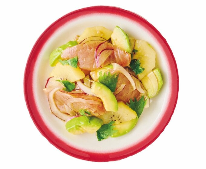 マグロとキウイのレモンマリネ