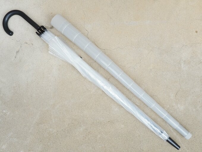 長傘とならべた様子