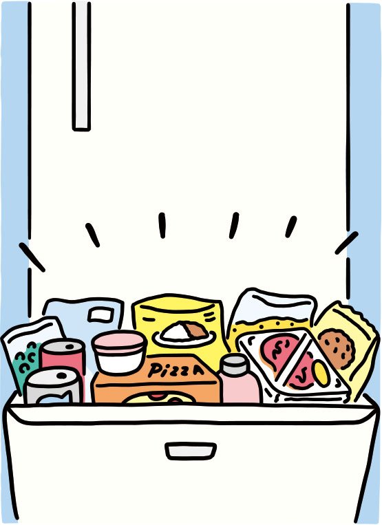 イラスト冷蔵庫中身