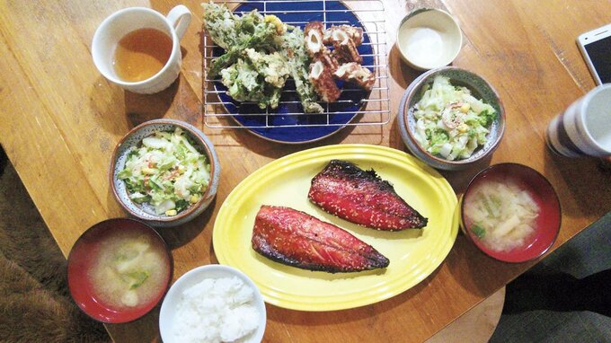 サバのみりん干し献立