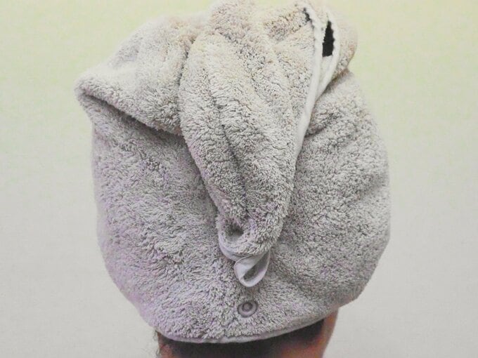 ヘアドライキャップの使い方(後ろから)