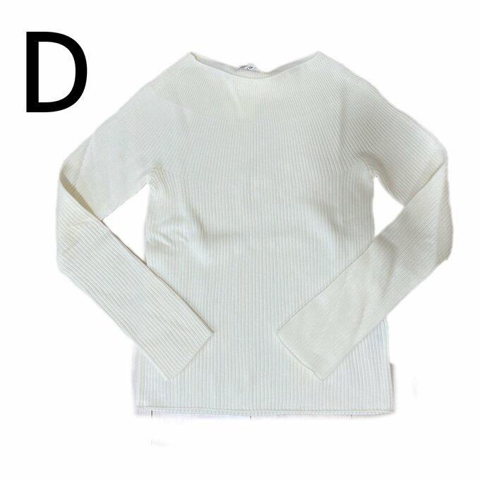 3Dリブボートネックセーター