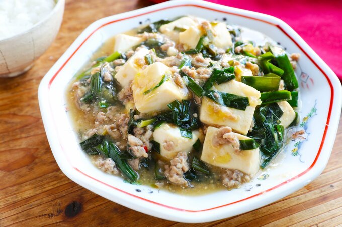 ニラの麻婆豆腐