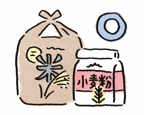 イラスト小麦粉米