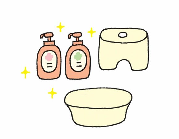 バスグッズや浴室内のちょこっと掃除をする