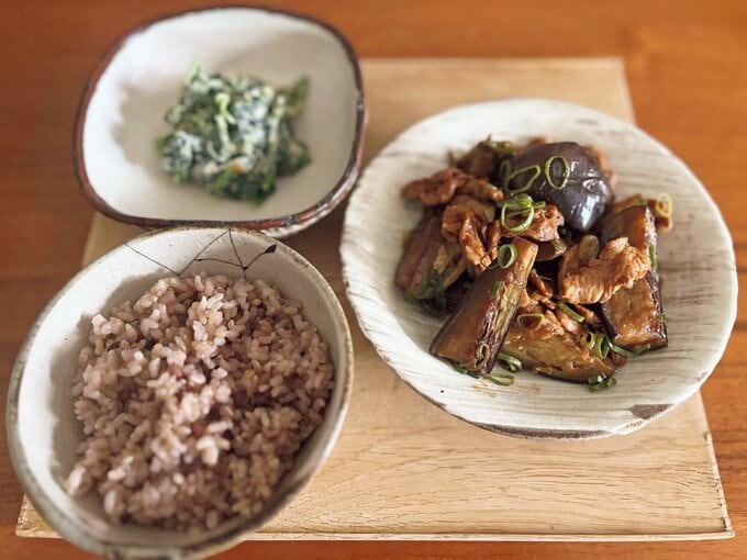 大豆ミートをメインにした夕食