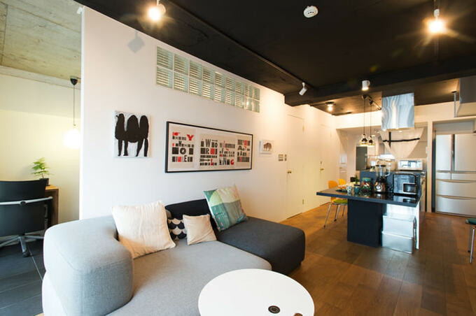 ガラスブロックのあるLDK