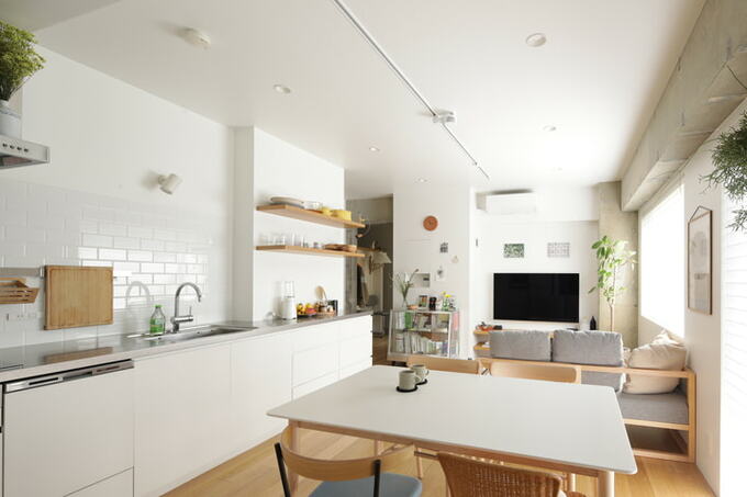 リビングダイニングと一体化したキッチン