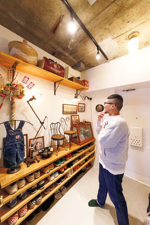 大容量のオープンなシューズラック