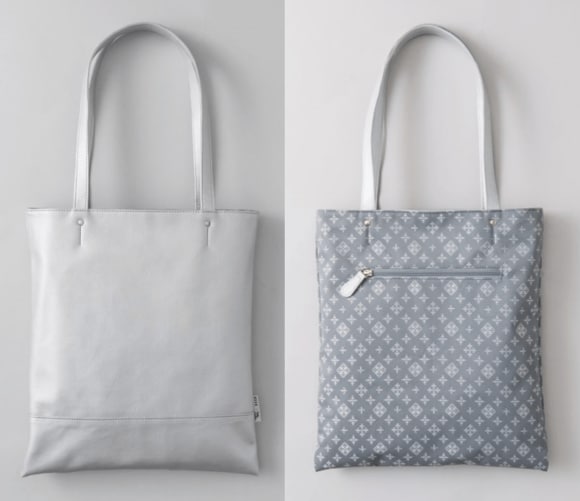 シルバー(無地)×グレー(モノグラム柄)