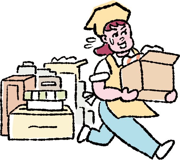 片づけているイラスト