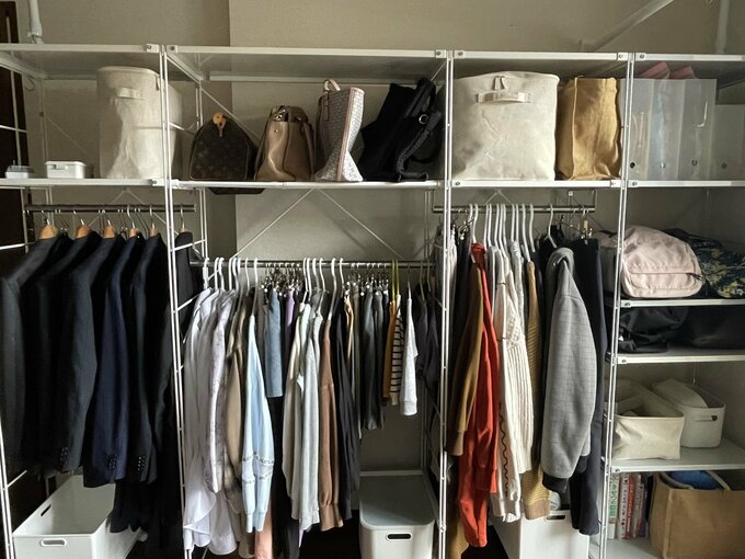 クローゼット 無印良品 ユニットシェルフ