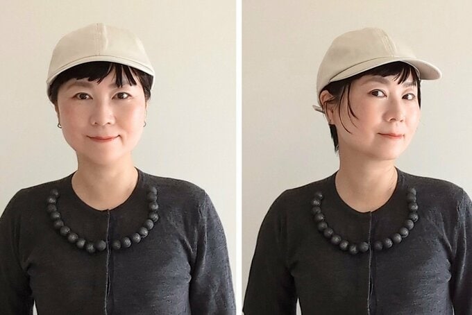 里和さんキャップのかぶり方