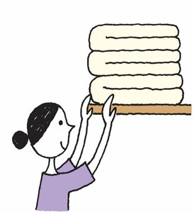 タオルをしまうときは輪の向きをそろえる