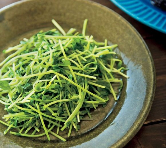 豆苗の塩炒め