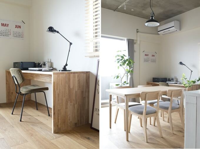 ダイニングとワークスペース