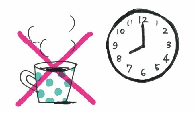 イラスト時計とコーヒー