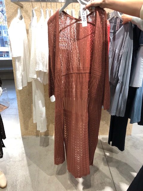 マクラメ編みロングカーディガン