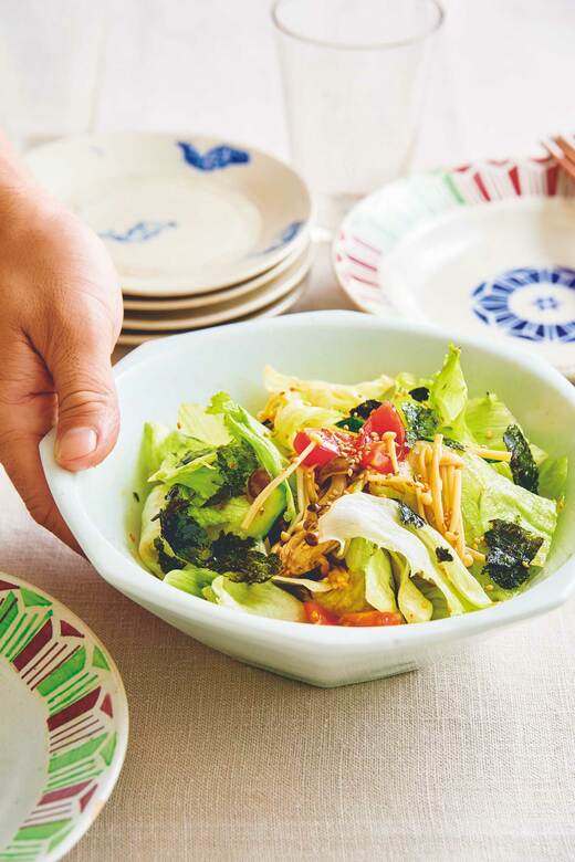 残ったキノコで！ 焼き肉店風サラダ