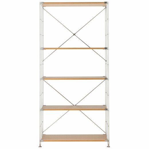 ステンレスユニットシェルフ・オーク材棚セット