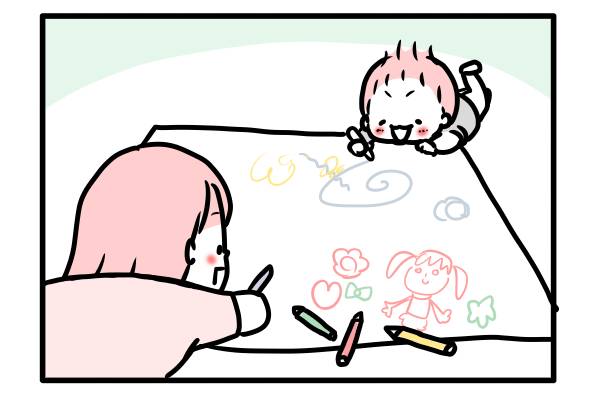 大きな紙でお絵描き