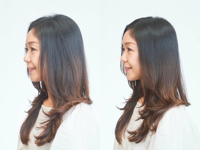 女性の横顔の比較