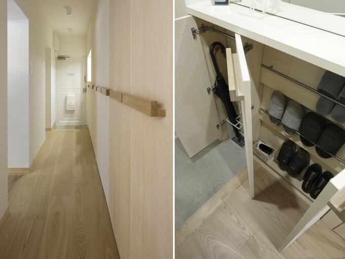 壁と扉は同一仕上げ