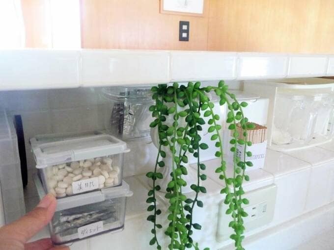 重ねてシンク近くに置いている