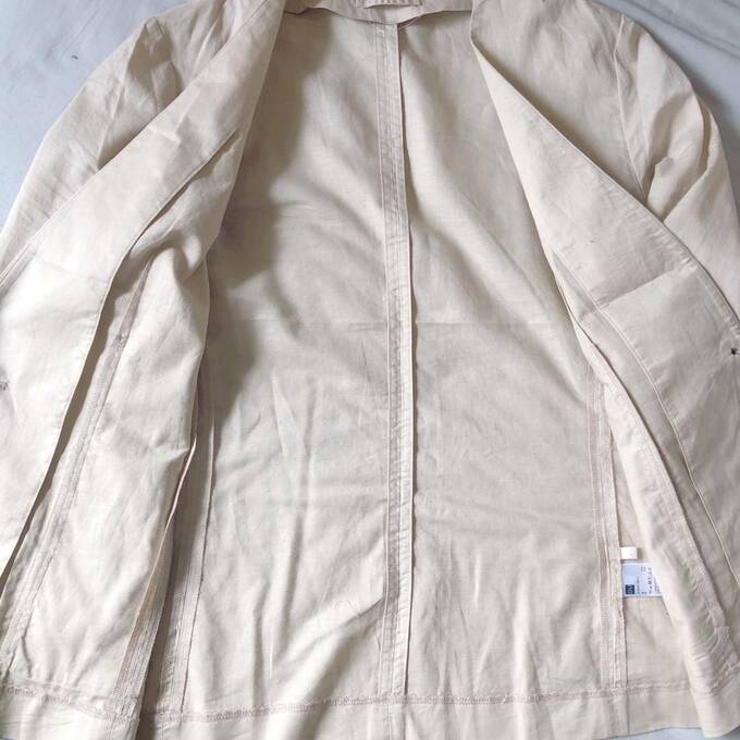リネンブレンドノーカラージャケット